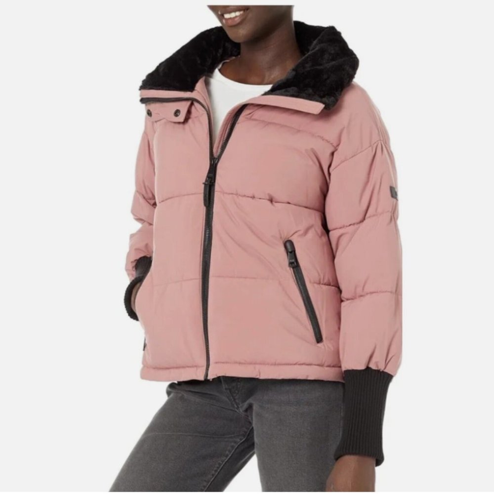 DKNY Oversized Mauve Puffer Jacket Size Medium - Picture 1 of 14